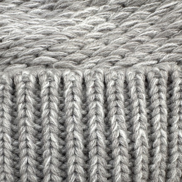 Gray Knit Beanie with Pom Pom - Picture 3 of 3